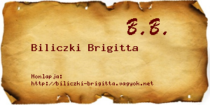 Biliczki Brigitta névjegykártya